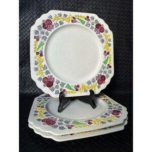 ENGLISH Westminster GEORGE JONES MAJOLICA Dinner PLATE Set Of 3 9 Inch